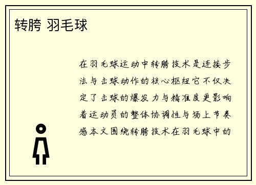 转胯 羽毛球